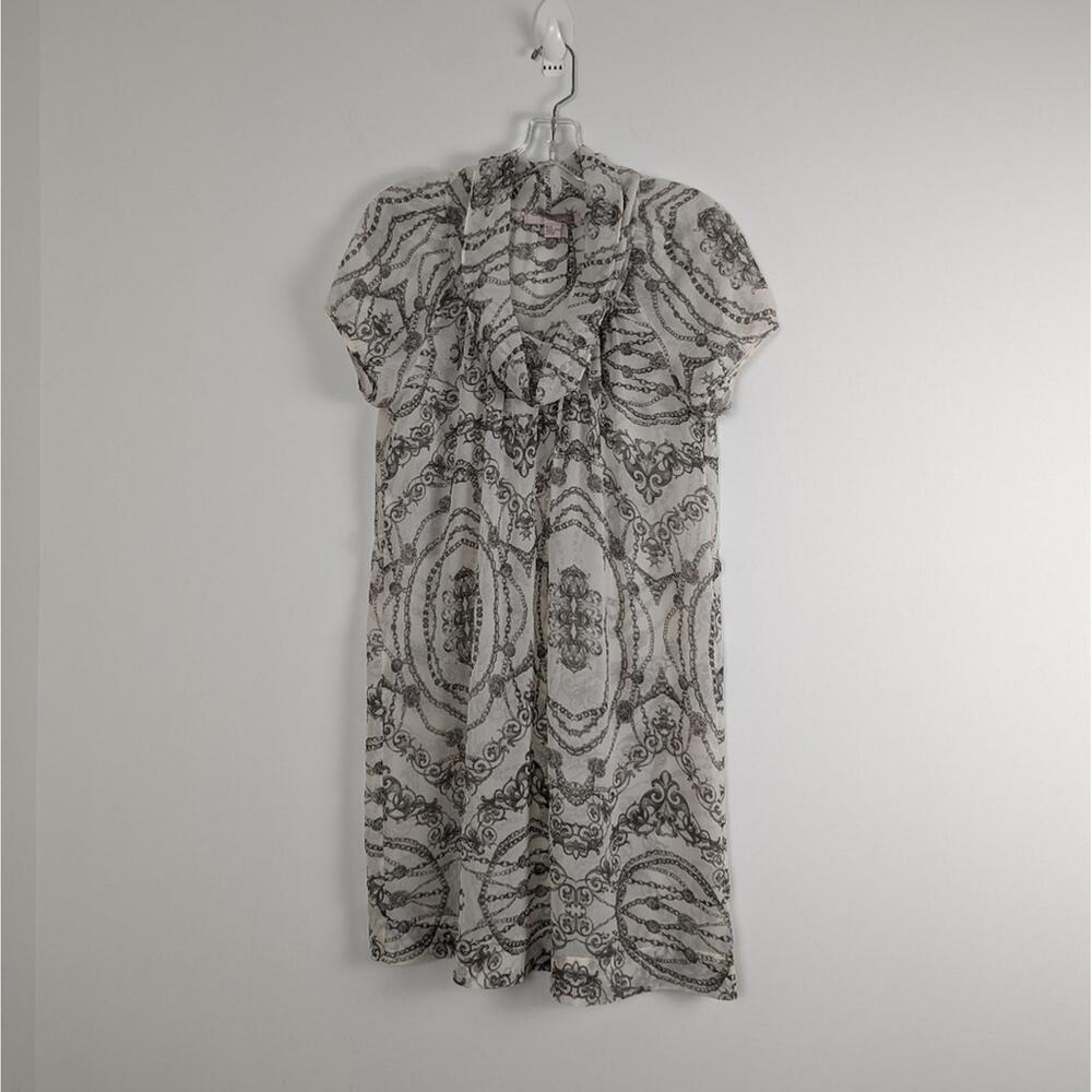 Love21 Chain Print Blouse with Gathered Sleeves - Size M